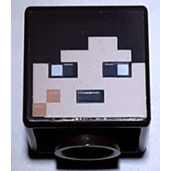 Minifigure, Head, Modified Cube with Pixelated Light Nougat Face and Nougat Cheek Scar Pattern (Minecraft End Warrior)