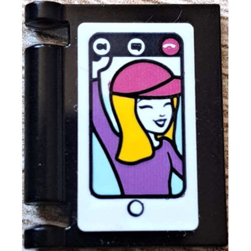 Деталь LEGO 24093pb090 Minifigure, Utensil Book Cover with Tablet Computer with Friends Mini Doll on White Screen Pattern (Sticker) - Set 41711