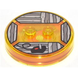 Dimensions Toy Tag 4 x 4 x 2/3 with 2 Studs and Trans-Orange Bottom with Black Video Game Joystick on Dark Bluish Gray and Light Bluish Gray Wood Boards Background Pattern (Jake the Dog) Dimensions Toy Tag 4 x 4 x 2/3 with 2 Studs and Trans-Orange Bottom with Black Video Game Joystick on Dark Bluish Gray and Light Bluish Gray Wood Boards Background Pattern (Jake the Dog)