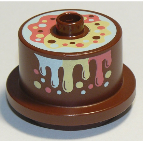 Деталь LEGO 65157pb03 Duplo Cake with Rainbow Topping and Frosting Pattern