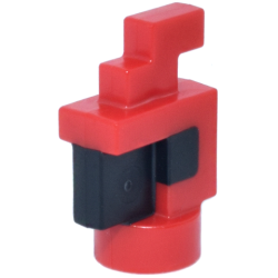 Creature Head Pixelated with Molded Black Eyes and Beak Pattern (Minecraft Parrot) - Red Creature Head Pixelated with Molded Black Eyes and Beak Pattern (Minecraft Parrot) - Red