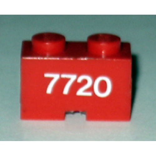 Деталь LEGO 3134pb01 Brick, Modified 1 x 2 with Cable Holding Cutout with 7720 Pattern (Sticker) - Set 7720