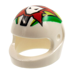 Minifigure, Headgear Helmet Motorcycle (Standard) with World Racers Team Extreme Logo Pattern Minifigure, Headgear Helmet Motorcycle (Standard) with World Racers Team Extreme Logo Pattern