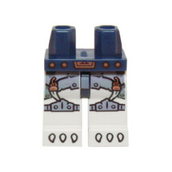 Hips and White Legs with Gray Armor and Knee Pads, Copper Pendants and White Claws Pattern