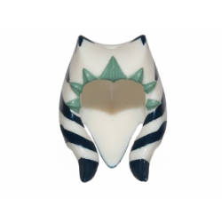 Minifigure, Headgear Headdress SW Togruta Montrals Short with Dark Blue Stripes, Sand Green Triangles Pattern (Ahsoka Tano)