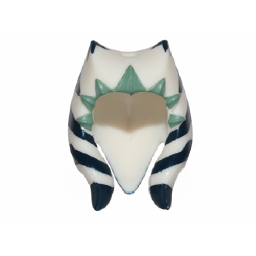 Деталь LEGO 61195pb02 Minifigure, Headgear Headdress SW Togruta Montrals Short with Dark Blue Stripes, Sand Green Triangles Pattern (Ahsoka Tano)