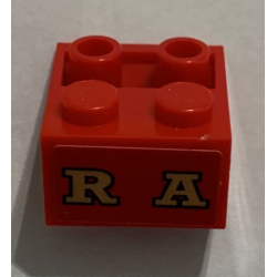 Slope, Inverted 45 2 x 2 with Flat Bottom Pin with Gold 'RA' Pattern (Sticker) - Set 71044