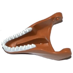 Dinosaur Jaw Lower Tyrannosaurus rex with White Teeth Pattern - Medium Nougat