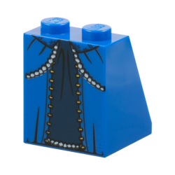 Slope 65 2 x 2 x 2 with Bottom Tube with Minifigure Dress / Skirt / Robe, Layered with Dark Blue Panel Pattern Slope 65 2 x 2 x 2 with Bottom Tube with Minifigure Dress / Skirt / Robe, Layered with Dark Blue Panel Pattern