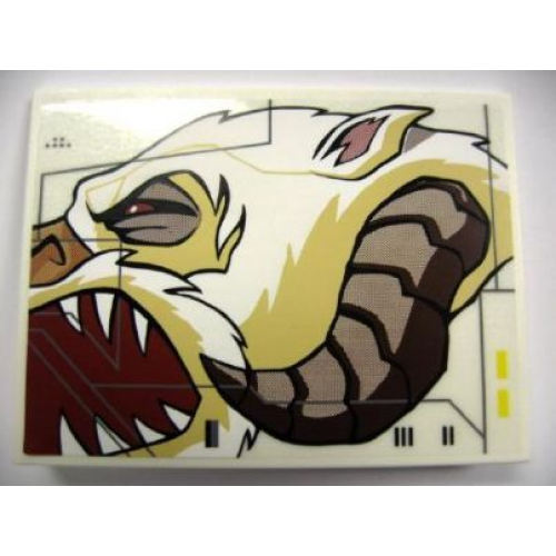 Деталь LEGO 4515pb039L Slope 10 6 x 8 with Wampa Face Profile Pattern Model Left Side (Sticker) - Set 10195