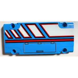 Technic, Panel Plate 5 x 11 x 1 with Red Line, White Polygons Outlined in Red and Hatch Pattern Model Left Side (Sticker) - Set 42070 Technic, Panel Plate 5 x 11 x 1 with Red Line, White Polygons Outlined in Red and Hatch Pattern Model Left Side (Sticker) - Set 42070