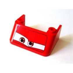 Windscreen 3 x 4 x 1 1/3 with 2 Studs on Top with Brown Eyes on White Background Pattern 1 Windscreen 3 x 4 x 1 1/3 with 2 Studs on Top with Brown Eyes on White Background Pattern 1