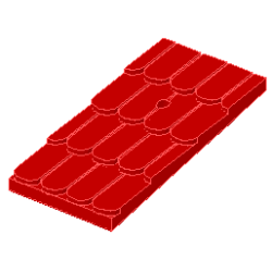 Fabuland Roof Slope with Chimney Hole - Red Fabuland Roof Slope with Chimney Hole - Red