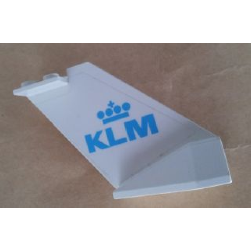 Деталь LEGO 4867pb23 Tail Wedge with KLM Logo Pattern on Both Sides (Stickers) - Set 4032-11