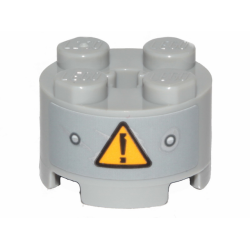 Brick, Round 2 x 2 with Axle Hole with Danger Sign Pattern (Sticker) - Set 70829