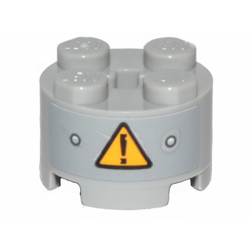 Деталь LEGO 3941pb21 Brick, Round 2 x 2 with Axle Hole with Danger Sign Pattern (Sticker) - Set 70829