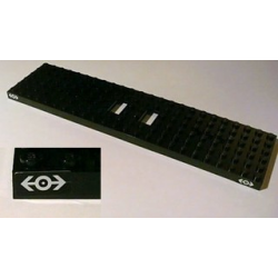 Train Base 6 x 24 with 3 Round Holes Each End with White Train Logo Pattern at Each End on Both Sides (Stickers) - Set 2126
