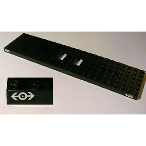 Деталь LEGO 6584apb05 Train Base 6 x 24 with 3 Round Holes Each End with White Train Logo Pattern at Each End on Both Sides (Stickers) - Set 2126
