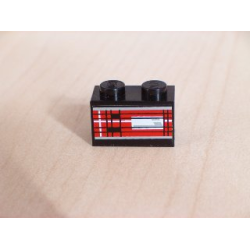 Brick 1 x 2 with Taillight Pattern Model Left Side (Sticker) - Set 8280 Brick 1 x 2 with Taillight Pattern Model Left Side (Sticker) - Set 8280