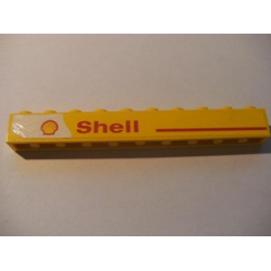 Brick 1 x 10 with Red Line and 'Shell' Text and Logo Left Pattern (Sticker) - Set 1252 Brick 1 x 10 with Red Line and 'Shell' Text and Logo Left Pattern (Sticker) - Set 1252