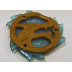 Ring 3 x 3 with Dragon Head with Molded Satin Trans-Light Blue Flames Pattern (Ninjago Wave Amulet) Ring 3 x 3 with Dragon Head with Molded Satin Trans-Light Blue Flames Pattern (Ninjago Wave Amulet)