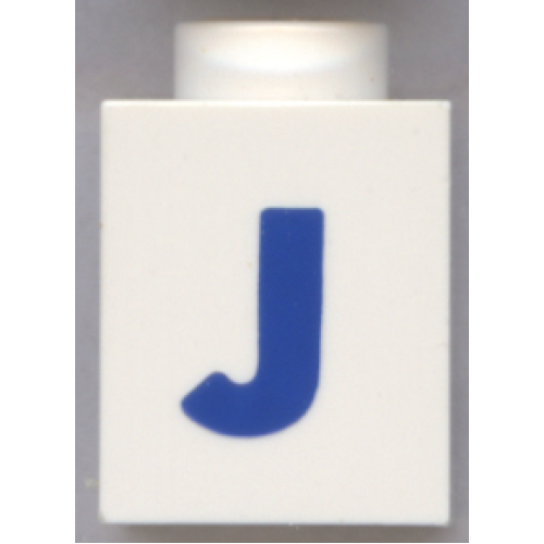 Деталь LEGO 3005ptJb Brick 1 x 1 with Blue Capital Letter J Pattern (Bold Font)