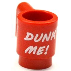 Minifigure, Utensil Cup with White 'DUNK ME!' Pattern