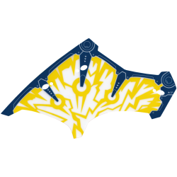 Plastic Part for Set 71843 - Dragon Wing Left, Dark Blue Mechanical Bones, Yellow Circles and Lightning Pattern