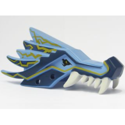 Dragon Head (Ninjago) Jaw Upper with Dark Blue Sections and Lightning Pattern