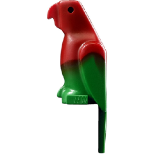 Деталь LEGO 2546p02 Bird, Parrot with Small Beak with Marbled Red Pattern