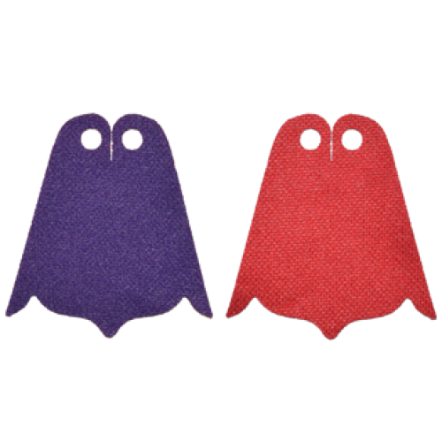 Деталь LEGO 28965 Mini Doll, Cape Cloth, Friends, Center and Side Points at Bottom, Long with 2 Small Top Holes with Dark Purple and Red Sides