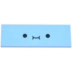 Tile 2 x 6 with Black Smiley Face Pattern
