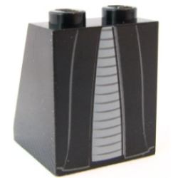 Slope 65 2 x 2 x 2 with Bottom Tube with Minifigure Dress / Skirt / Robe, Light Bluish Gray Panel Pattern