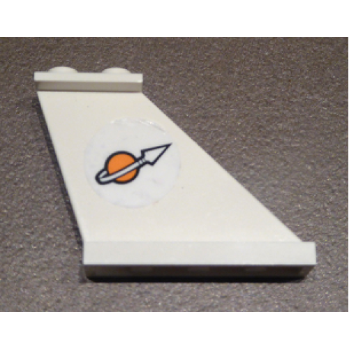 Деталь LEGO 2340pb061R Tail 4 x 1 x 3 with Modified Classic Space Logo Pattern on Right Side (Sticker) - Set 7644