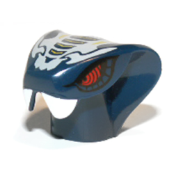Minifigure, Head, Modified Snake with Light Bluish Gray and Yellow Scales Pattern (Mezmo)