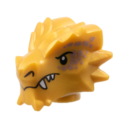 Minifigure, Head, Modified Dragon with Black Eyes and Nostrils, Copper Scales, White Sharp Teeth Pattern