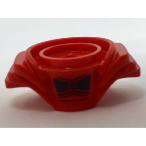 Деталь LEGO 27148pb01 Minifigure Armor Breastplate with Layered Shoulder Protection with Black Bow Tie Pattern