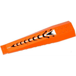 Wedge 16 x 4 Triple Curved with Reinforcements with Black and White Tiger Stripes and Rivets Pattern (Sticker) - Set 70224