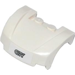 Vehicle, Mudguard 3 x 4 x 1 2/3 Curved Front with Gray 'CITY' on White Background Pattern (Sticker) - Set 60057 Vehicle, Mudguard 3 x 4 x 1 2/3 Curved Front with Gray 'CITY' on White Background Pattern (Sticker) - Set 60057