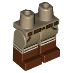 Hips and Legs with Molded Reddish Brown Lower Legs / Boots and Printed Reddish Brown Belt with Gold Buckle, Pockets on Shorts, Light Nougat Knees, White Socks Pattern Hips and Legs with Molded Reddish Brown Lower Legs / Boots and Printed Reddish Brown Belt with Gold Buckle, Pockets on Shorts, Light Nougat Knees, White Socks Pattern