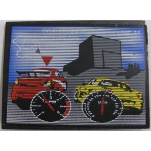 Деталь LEGO 4515pb026 Slope 10 6 x 8 with Racing Cars RPM & MPH on Monitor Pattern (Sticker) - Set 8682