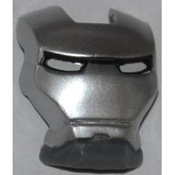 Minifigure, Visor Top Hinge with Silver Face Shield and White Eyes Pattern