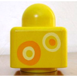 Primo Brick 1 x 1 with Orange and White Rings Pattern