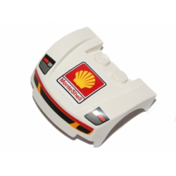 Vehicle, Mudguard 3 x 4 x 1 2/3 Curved Front with Headlights and Grille with Red and Yellow Trim, Shell Logo, 'MonteShell' Pattern (Sticker) - Set 30192 Vehicle, Mudguard 3 x 4 x 1 2/3 Curved Front with Headlights and Grille with Red and Yellow Trim, Shell Logo, 'MonteShell' Pattern (Sticker) - Set 30192