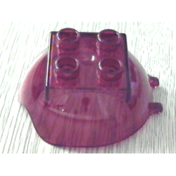 Duplo Ball Tube Cover with Hinge, 2 x 2 Studs, and Wavy Edge - Trans-Red