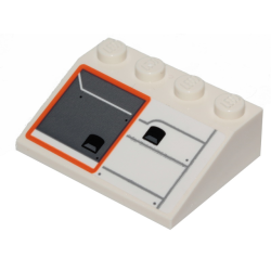 Slope 33 3 x 4 with SW Snowspeeder Hull Plates with Orange Outline Pattern Model Right Side (Sticker) - Set 75259 Slope 33 3 x 4 with SW Snowspeeder Hull Plates with Orange Outline Pattern Model Right Side (Sticker) - Set 75259