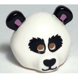 Minifigure, Headgear Mask Bear Rounded with Panda Black Eye Patches, Ears, Nose, and Mouth, Medium Lavender Auricles Pattern (BAM) Minifigure, Headgear Mask Bear Rounded with Panda Black Eye Patches, Ears, Nose, and Mouth, Medium Lavender Auricles Pattern (BAM)