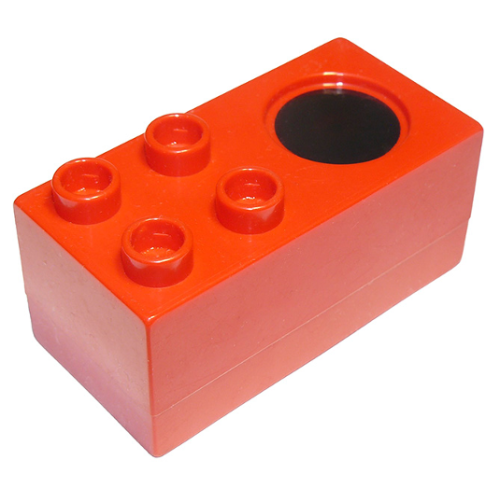 Деталь LEGO 6472pb01 Duplo, Furniture Stove 2 x 4 x 2 1/2 with 4 Studs and Black Burner Pattern - Red