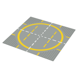 Baseplate, Road 32 x 32 9-Stud Landing Pad with Yellow Circle Pattern Baseplate, Road 32 x 32 9-Stud Landing Pad with Yellow Circle Pattern