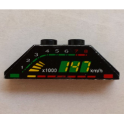 Stickered Assembly 4 x 1 x 1 with Speed Display Pattern (Sticker) - Set 8880 - 2 Slope 45 2 x 1 Stickered Assembly 4 x 1 x 1 with Speed Display Pattern (Sticker) - Set 8880 - 2 Slope 45 2 x 1